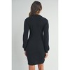 Hello Miz Women's Ribbed Mock Neck Puff Long Sleeve Maternity Dress - 3 of 4