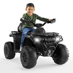 12V Electric Ride On Car for Kids 3-8 Years, 2 * 45W Motor, Remote Control, LED Lights, Music Player & Emergency Brake, & Big Kids - 1 of 4