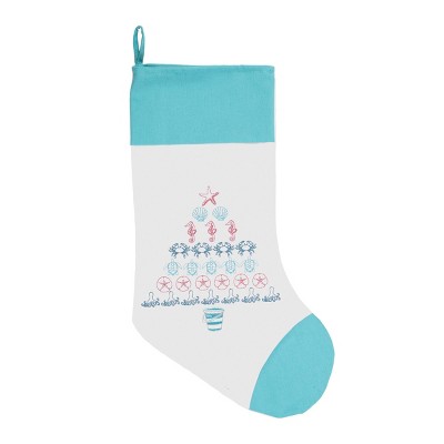 C&F Home Coastal Tree Embroidered Christmas Stocking