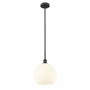 White Venetian - 1 Light Stem Hung Pendant In Modern Style-13 Inches Tall and 12 Inches Wide - 1 of 1