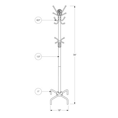 Coat Rack - White Metal - EveryRoom