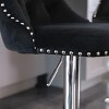 INFURNIC Counter and Bar Stools Swivel Velvet Bar Stool with Adjustable Height for Kitchen and Home Bar, Black, 18"*18.1"*45.6" - 4 of 4