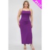 Slickblue Women's Plus Size Crisscross Back Maxi Dress, Thigh Split, Stretchy Fabric, Color and Size Options - 3 of 4
