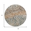 HomeRoots 8' Beige And Copper Round Abstract Washable Indoor Outdoor Area Rug - 3 of 4