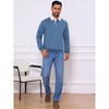 INSPIRE CHIC Men's Contrast Collared Long Sleeves Pullover Polo Sweatshirt - 2 of 4