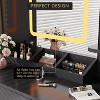 Vanity Desk and Stool with Mirror and Lights，Makeup Vanity with Charging Station, Drawers, Storage Shelves for Bedroom - 4 of 4