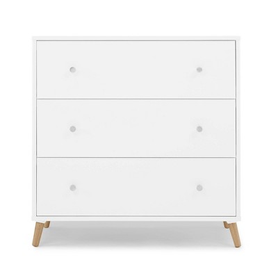 Delta Children Jordan 3 Drawer Dresser with Interlocking Drawers - Bianca White/Natural