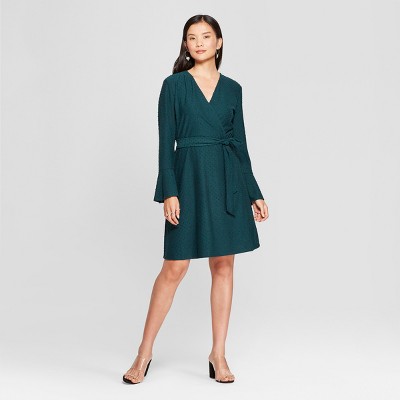 green spot wrap dress