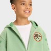 Boys' Jurassic Park Cosplay Full Zip Pullover Hoodie - Green - 2 of 4