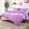 Fringe King Duvet Cover Set - 3pc Soft Washed Microfiber, Zipper Closure, Lavender, 104x90 Inches - 2 of 4