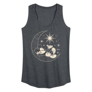 Women's - Disney - Mickey On Celestial Moon Graphic Racerback Tank - 1 of 4