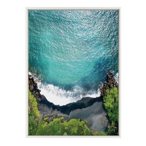 Sylvie Maui Black Sand Beach I Framed Canvas by Rachel Bolgov - Kate & Laurel All Things Decor - 1 of 4