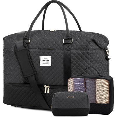 LOVEVOOK Travel Weekender Bag for Women, Carry on Overnight with Shoe Compartment