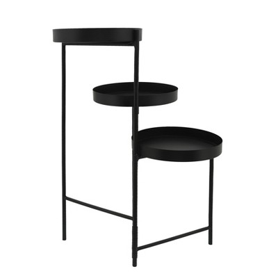 22" 3-Layered Metal Plant Stand - Black - Sagebrook Home