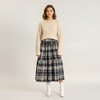 Anna-Kaci Women's High Waist Plaid Midi Skirt with Soft Textured Fabric and Tiered A-Line Silhouette - 2 of 4