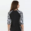Calypsa Women's Loose Fit 3/4 Sleeve Rash Guard UPF 50+ Margaux Swim Top - 2 of 2