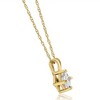 Pompeii3 1/2ct Princess Cut Real Diamond Gold Necklace Pendant 14k Yellow Gold - 2 of 4