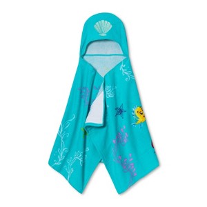 Disney Little Mermaid Kids' Hooded Towel - 1 of 3