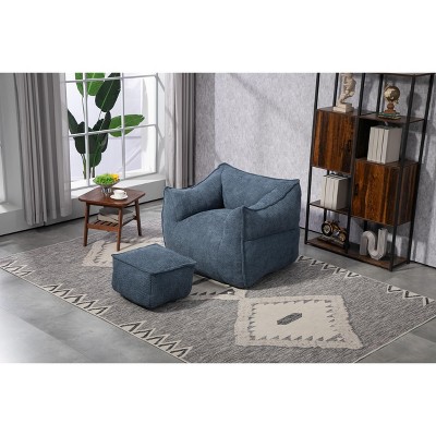 NicBex Couches for Living Room Single Lazy Sofa Bean Bag Chair Comfort Lounger High Back Bean Bag Chair Couch with Footstool for Bedroom