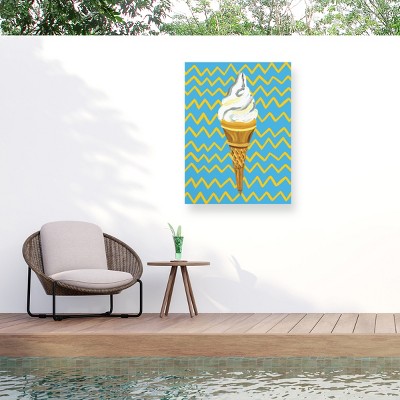 Trademark Fine Art - Alice Straker  Ice Cream Blue Matted Framed Art
