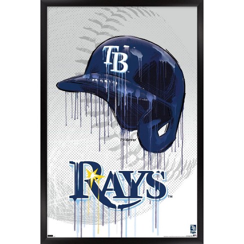 Trends International MLB Tampa Bay Rays - Drip Helmet 22 Framed Wall Poster  Prints Black Framed Version 14.725 x 22.375