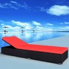 vidaXL Sun Lounger Black Red PE Rattan, Powder-Coated Steel, Polyester - 2 of 4