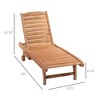 Maggift Patio Chaise Lounges, Outdoor Pool Chair, Built-in Table, Reclining Backrest with Rollers for Patio, Garden, Poolside, Brown,65"*23.5"*32.75" - 2 of 4