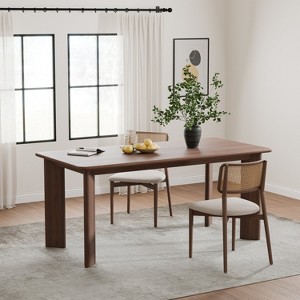 Dovelina 67" Wood Dining Table Mid-Century Modern Kitchen Table Dining Room Table for 6 People - Walnut - 1 of 4