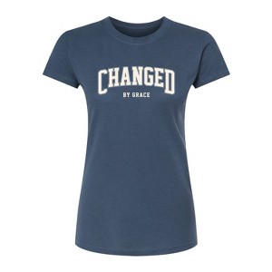 Women's - Instant Message - Changed By Grace Collegiate Fitted Graphic T-Shirt - 1 of 4