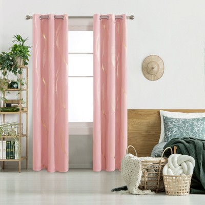 Deconovo Gold Wave 52 Width Curtain (2 Panel)