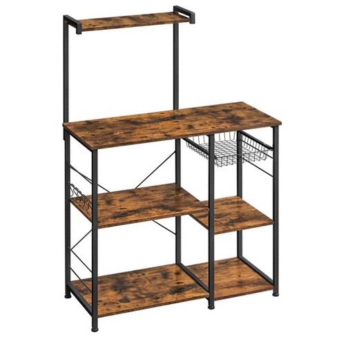 VASAGLE Industrial Corner Shelf 4-Tier Bookcase Storage Rack Plant Stand for