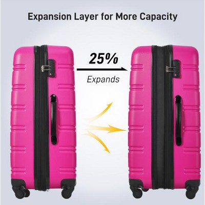 Vynxaria 2-Piece Hardshell Luggage Set with Spinner Suitcases TSA Lock Bonus Bag Lightweight Travel Set