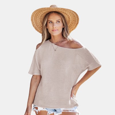 Women's Knitted Off-Shoulder Top - Cupshe