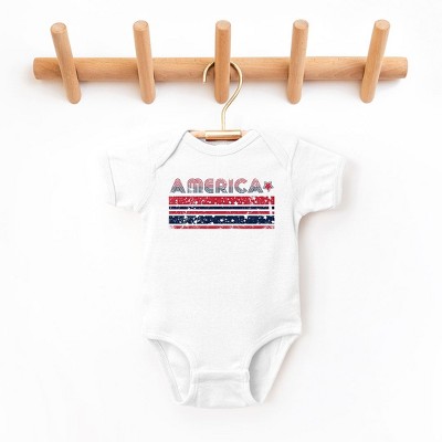The Juniper Shop America With Stars And Stripes Baby Bodysuit