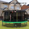 Aukfa 16FT Pumpkin Trampoline with Enclosure Net & Basketball Hoop,Outdoor Trampoline Set with Safety Net, Ladder, Balance Bar - 2 of 4