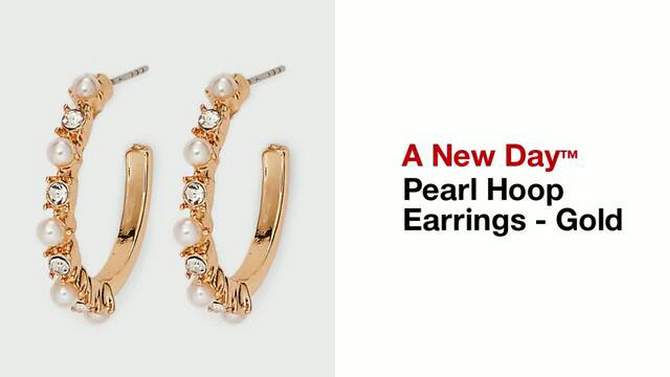 Pearl Hoop Earrings - A New Day&#8482; Gold, 2 of 5, play video