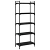 vidaXL Bookcase 5-Tier Black 23.6 in.x11.8 in.x60.6 in. Engineered Wood - 2 of 4
