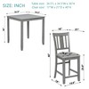 FONTOI Wooden Counter Height Dining Set with Square Table and Upholstered Slatted Back Chairs for Modern Kitchen Dining Spaces, Gray, 34.5"*34.5"*36" - 4 of 4