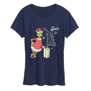 Women's - Dr. Seuss - Grinch Present Short Sleeve Graphic T-Shirt - 1 of 4