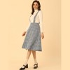 INSPIRE CHIC Women's Vintage Plaid A-Line Tartan Suspender Midi Skirt - 4 of 4