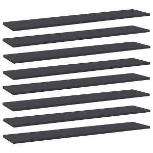 vidaXL Bookshelf Boards 8 pcs Gray 39.4 in.x7.9 in.x0.6 in. Engineered Wood - 1 of 4
