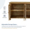 Sideboard Buffet Cabinet with 4 Doors, Farmhouse Accent Cabinet with Storage, Modern Credenza Storage with Wood Carved Floral Doors for Kitchen - 2 of 4
