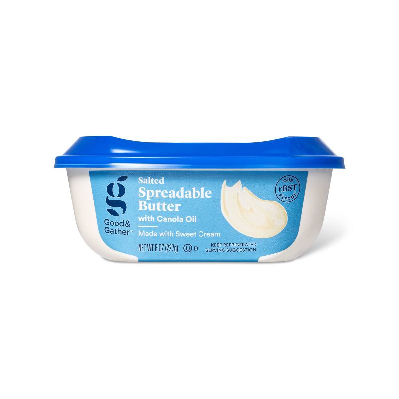 Salted Spreadable Butter with Canola Oil - 8oz - Good & Gather&#8482;, 1 of 5