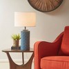 Agape Ceramic (Includes LED Light Bulb) Table Lamp White - Ink+Ivy: Modern Drum Shade, Ceramic Base, 20-Inch Height - 2 of 4
