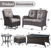 Gymojoy 7 Piece Outdoor Wicker Loveseat Sofa with Patio Swivel Glider Chairs with Coffee Table and Ottoman Sets - 3 of 4