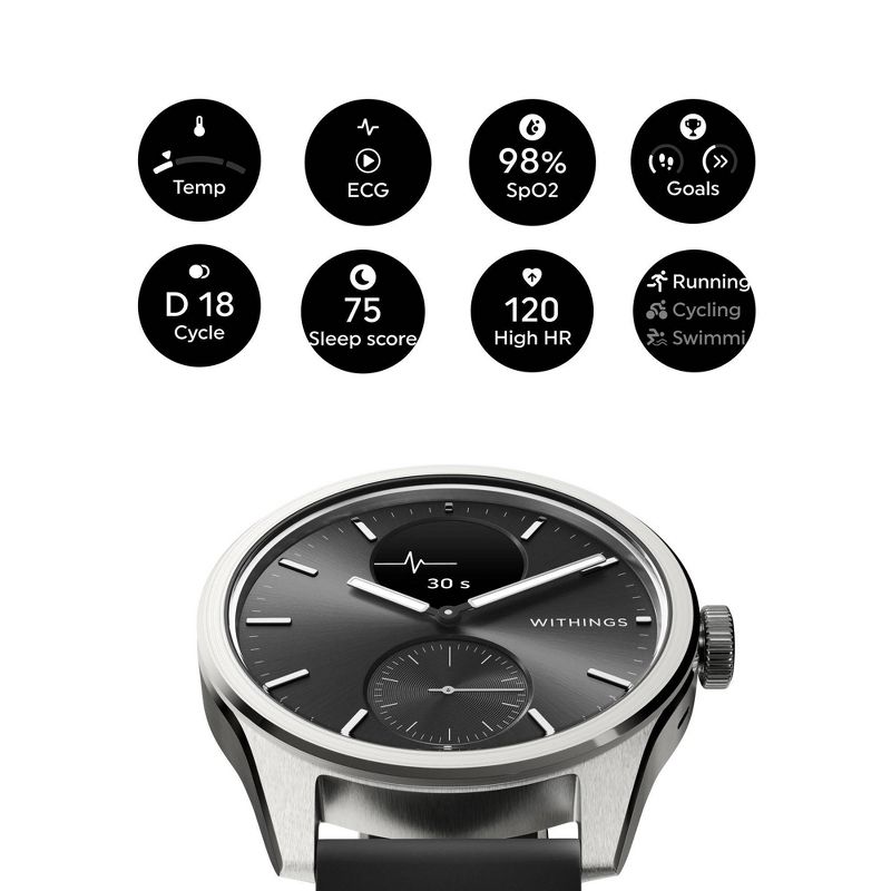 Withings ScanWatch 2 - 42mm Black, 3 of 11