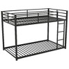 Kumasinova Modern Full-Over-Full Bunk Bed, Low Bunk Metal Bed Frame with Built-In Ladder, Full-Length Guardrails for Small Bedrooms/Family Spaces - 3 of 4