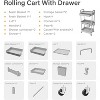 Boersma 3 Tier Rolling Utility Cart with Drawer,Utility Cart Made of Multifunctional Storage Organizer Tool for Kitchen,Bathroom,Living Room - 4 of 4