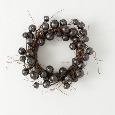Sullivans Artificial Gray Jingle Bell Mini Christmas Wreath  Gray  Indoor Christmas DÃƒÂ©cor