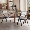 Kumasinova 18.5" Flodable Dining Chair Set of 2,Stackable Kitchen Chair with Leather Woven Seat&Back,Minimalist Armless Chair,250lbs Max - 2 of 4